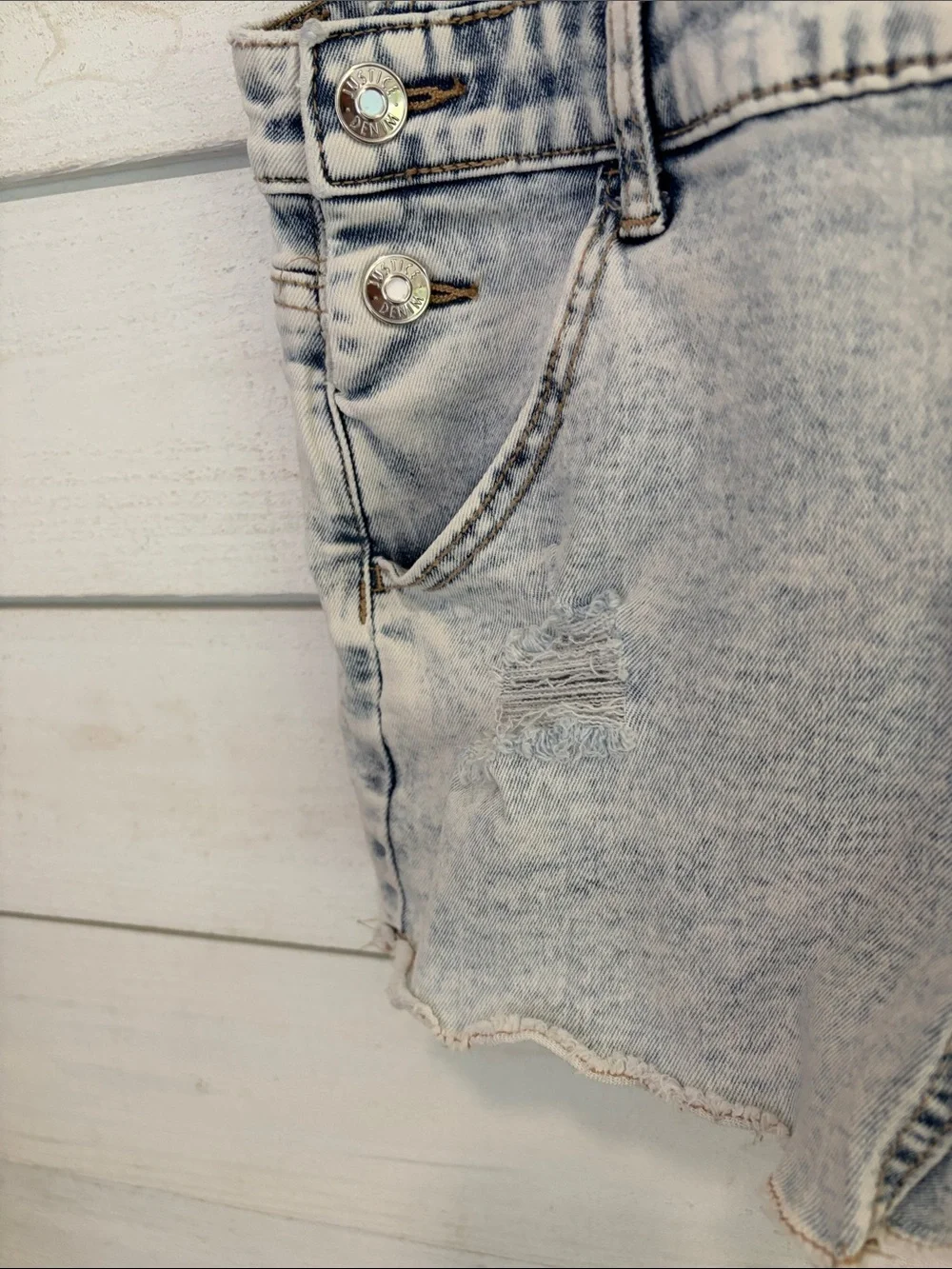 Justice x Jelly Belly sugar and stripe girls denim shortalls size 12